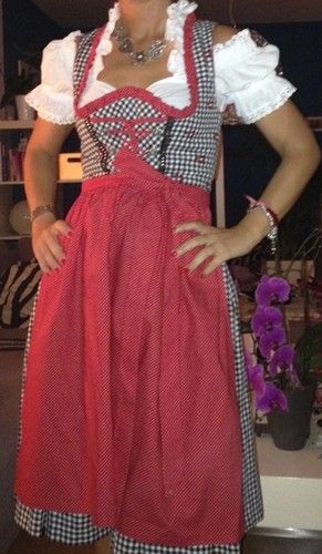 Dirndl rot schwarz kariert - , gr