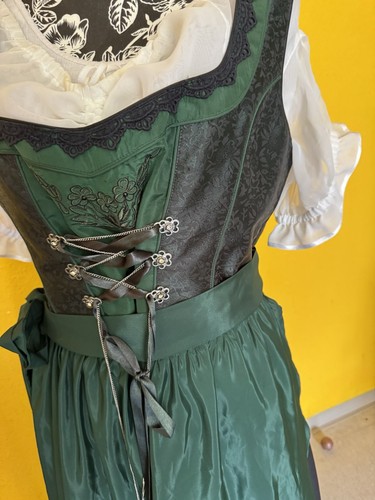 Damen dirndl grün schwarz mit - dirndl,