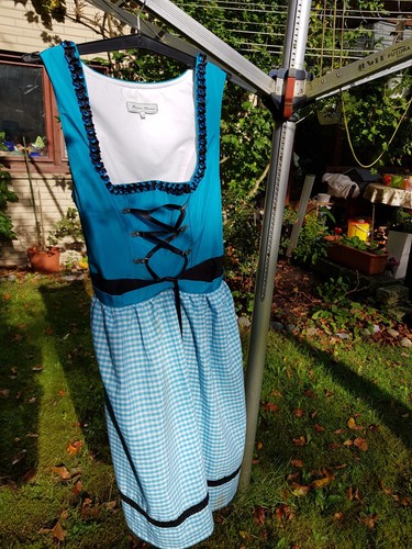 Dirndl türkis schwarz weiß - dirndl,, türkis-schwarz-weiß